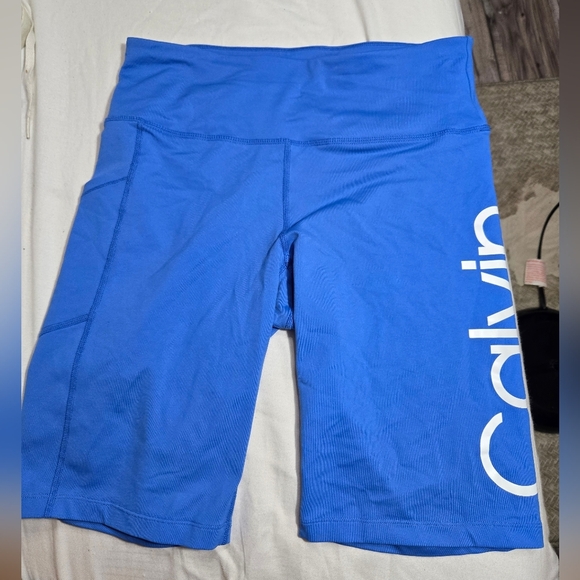 Calvin Klein Performance Biker Shorts Sz M BLUE new Without Tags - Picture 2 of 7